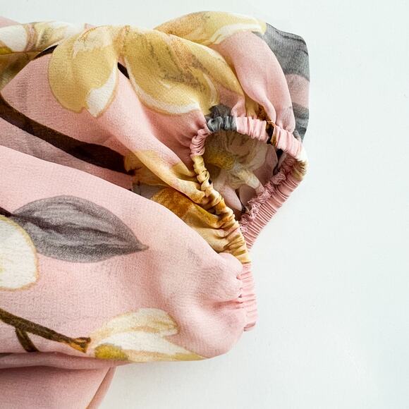 Lane Bryant Dress 14 Womens Floral Chiffon Pink Midi Wedding Guest Boho Party - Picture 6 of 8